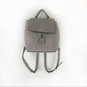 Kate Spade hayes suede medium flap backpack grey